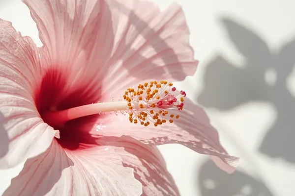 mistura controlada em pétalas de hibisco na aquarela botânica realista