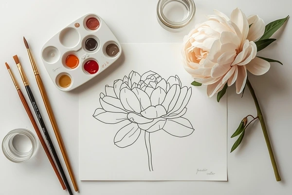 simplificação de formas na aquarela botânica aplicada à pintura de flores densas em etapas claras