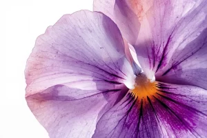 Textura aveludada em violetas na aquarela botânica com mistura de púrpuras profundos e efeito realista